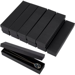 BENECREAT 12Pcs Black Jewelry Gift Boxes, 9.4x2.2x1.4inch Rectangle Cardboard Jewelry Case with Velvet Inner for Wedding, Birthday Party, Graduation, Anniversary