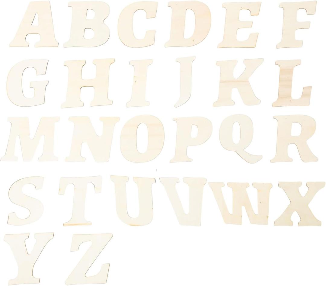 170 pcs 3in Wooden Letters Craft Set Cute Letter Shapes for Home Decor and DIY Projects (3IN)