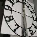 Cuspin Large Wall Clock for Living Room Decor, 30 Inch Decorative Wall Clocks Battery-Operated Silent Non Ticking Metal Modern Black Round Clock Arabic Numerals