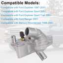Aluminum Coolant Thermostat Housing Assembly Compatible with 1997-2001 Ford Explorer 1998-2001 Mercury Mountaineer 2001 Explorer Sport/Ranger Replacement for 902-204 YU3Z-8A586-AA 4.0L V6