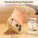 for iPhone 17 Pro Max Case: [Cute Wave Frame][Fit for MagSafe] Military Drop Shockproof Protection, Camera Protective Glossy Slim Magnetic Wavy Phone Cover for Women Girls 6.9'', Clear/Desert