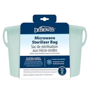 Dr. Brown's Microwave Steam Sterilizer Bag for Baby Bottles, Breast Pump Parts & Other Toddler Accessories, 100% Silicone, Reusable Sterilizing Bag