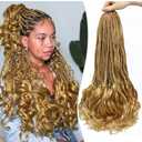 Crochet Hair for Women 18 Inch Blonde French Curl Crochet Braids 8 Packs Prelooped Box Braids Synthetic French Curly Braiding Hair Extensions 27#