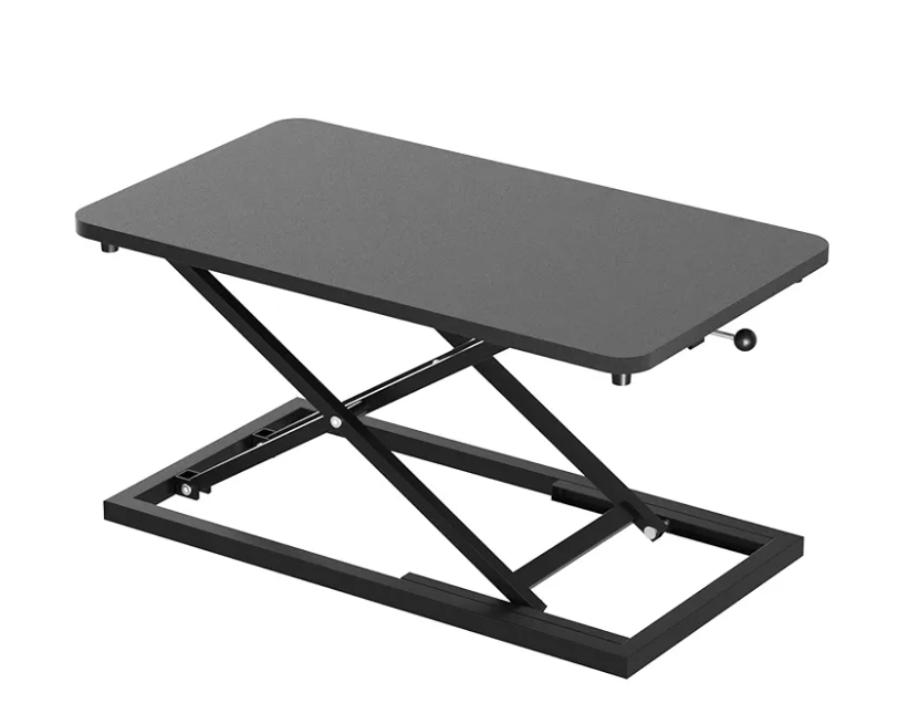 Decoholic Single 24 inch Scissors Lift Keyboard and Mouse Riser, Height Adjustable Standing Desk Converter for Ergonomic Sit Stand Workstations，suitable to hold large/small items (24inch, Black)
