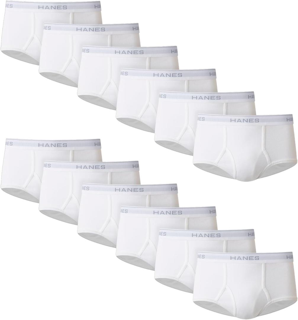 Hanes Men's Underwear Brief Pack, Cotton Briefs, Moisture-wicking Underwear for Men, 12-pack (Large)