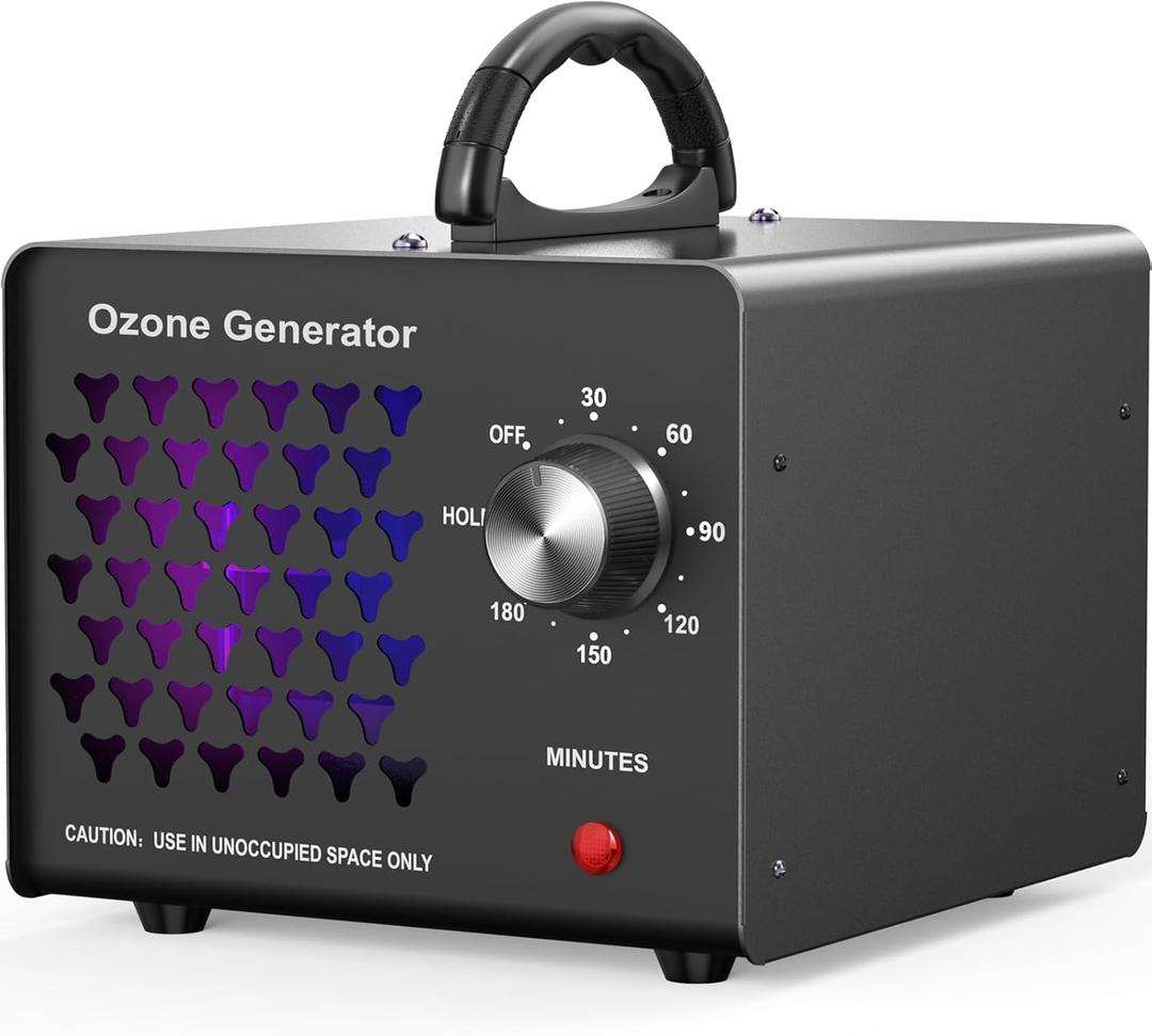 Ozone Generator 70000mg, High Capacity Ozone Machine Odor Removal Up to 6000 Sq.Ft, Ozone Odor Eliminator, Ionizer Ozonator for Smoke, Car, Basement, And Pet Room, Black