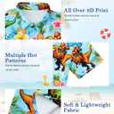 westwolf 7-14T Boys Button Down Hawaiian Shirts 3D Printed Short Sleeve Cool Top Shirt (13-14 Years, Brown Green-1)