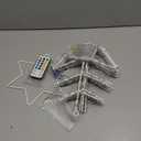 Tuanse 24" Folding Christmas Snowflake Lights with Remote Control 150 LED Outdoor Hanging Light up Snowflakes Decor for Xmas Tree Window Yard Garden Porch Party Decoration (White)