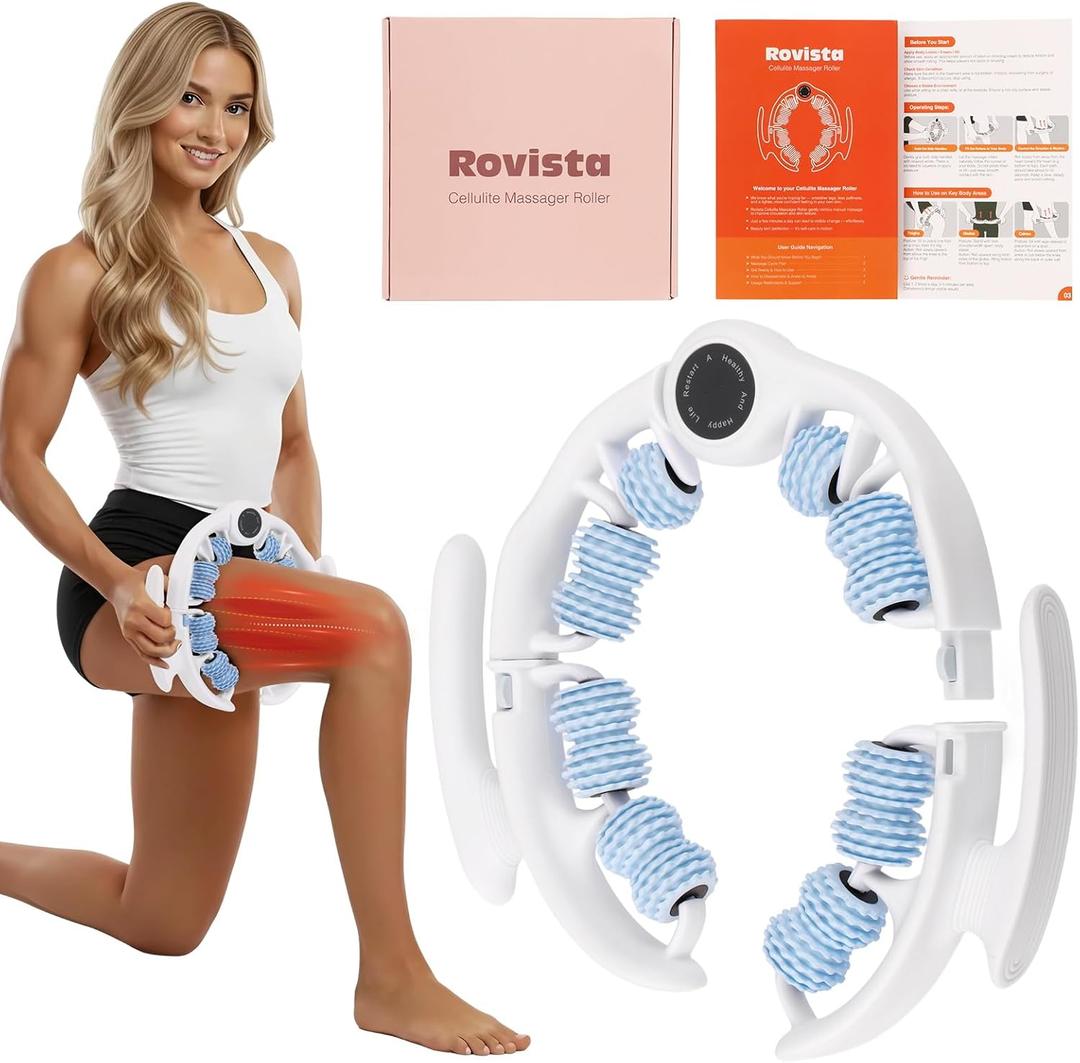 Anti Cellulite Massage Tool - Ergonomic Cellulite Remover for Legs and Arms with Detachable Handles - Smooth-Glide Lymphatic Drainage Massager for Tightened Skin and Boost Confidence (Blue)