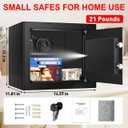 1.8 Cuft Small Fireproof Safe for Home Use, Safe Box Fireproof Waterproof with Programmable Keypad, Spare Keys and Removable Shelf, Digital Home Security Safety Box for Money Documents Medicines