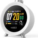 MOMILLA Alarm Clock for Heavy Sleepers, Colorful Screen Temperature, Loud 7-Day Programmable 4 Alarms, Small Clocks Bedrooms for Kids Adults Boys Girls, Easy to Set, Digital White Noise, Hourly Chime
