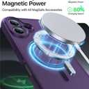 Faiono Magnetic for iPhone 16 Case [Full Camera Protection][Military-Grade Protection][Compatible with MagSafe] Shockproof Protective Slim Phone Case for iPhone 16, Dark Purple