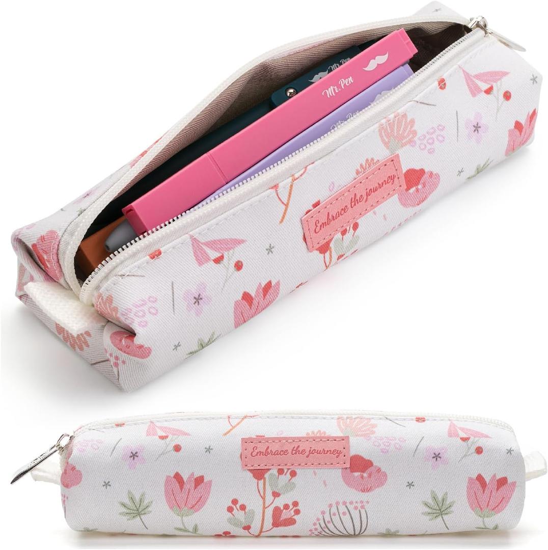 Mr. Pen- Cute Pencil Case Pouch, Spring Design, Multipurpose Canvas Bible Pencil Pouch (1 Pack)