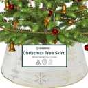 Snowflake White Christmas Tree Collar, Holiday Tree Skirt Alternative, Christmas Decorations for Tree, Decorative Metal Tree Ring, Fits Most Standard Tree Stands, White Snowflake Design