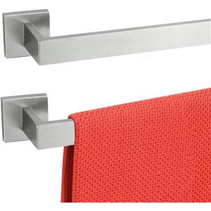 28 Inch Towel Bar 2 Pack for Bathrooms 12/16/20/24/28/32/36 Inch Stainless Steel 304 Brushed Nickel Towel Holder Modern Square Towel Rod Rustproof Wall Mount (2, Brushed Nickel, 28 Inch)