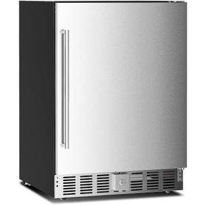 Antarctic Star Outdoor Beverage Refrigerator 24 Inch Wide,Stainless Steel Mini Fridge 180 Can for Undercounter Built-in or Freestanding, Wine Cooler for Home and Patio,Fast Cooling, Low Noise, 32-50F (Silver)