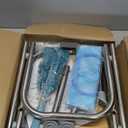 UGarden Folding Shower Chair Seat, 17.5" Stainless Steel Small Shower Chair for Inside Shower with Pad, 400lbs Portable Travel Shower Stool, Safety AntiSlip Bath Chair for Seniors, Disabled, Gray