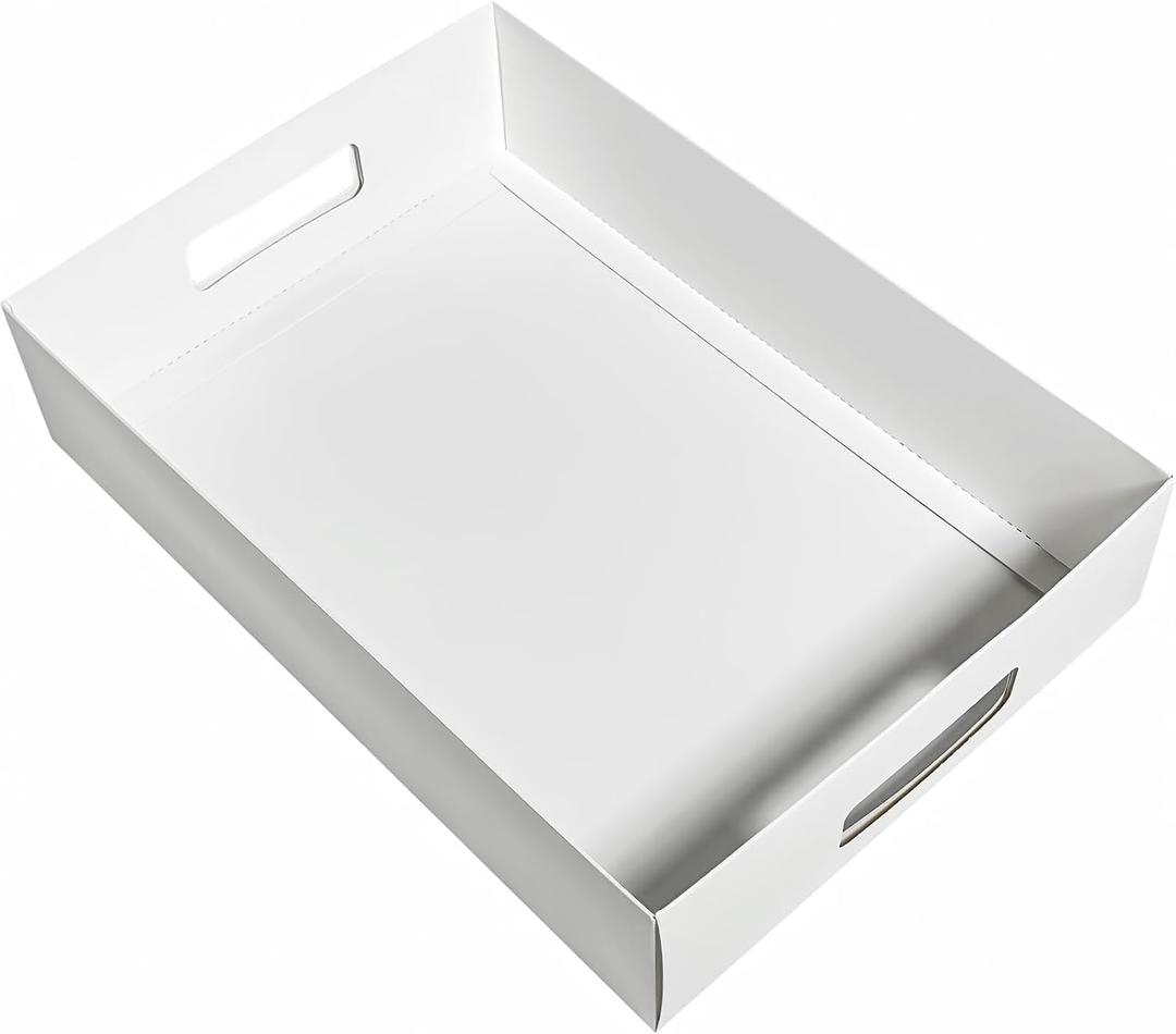 12-Pack 13" X 9" X 3" White Blyss Cookie Crate,Sturdy Cookie Serving Tray Great for Party Platters,Natural Kraft Paper Cardboard Tray use for Packaging and Hold Cookies,Take Out Container,Pack of 12