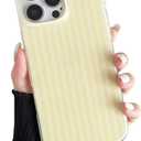 Compatible with iPhone 15 Pro Max Case, Fashion Cute Striped Aesthetic Design for Women, Soft TPU Shockproof Phone Case for iPhone 15 Pro Max 6.7 inch, Yellow