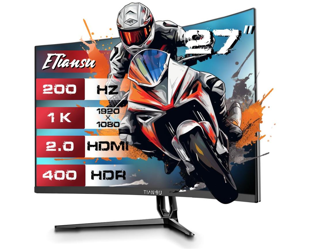 27" FHD 200Hz Curved Gaming Monitor,1ms FreeSync Premium,120%sRGB,HDR400