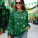 MYHALF St Patricks Day Sweatshirt Women Shamrock Long Sleeve Irish Festival Holiday Tee Short Sleeve Causal Top (M)
