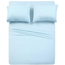 Luxury 1800 Bedding Sheets & Pillowcases - 4 Piece Set - 1 Flat, 1 Fitted Sheet & 2 Pillow Cases - Extra Soft Cooling - Deep Pocket up to 16" - Twin XL, Baby Blue