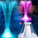 Bubbling Pool Fountain with Lights,Floating Pool Fountains with Anchor,Above Ground Pool Water Fountain Pump,Battery Powered Swimming Pool Floating Fountains for Inground Pool-1PC(White)