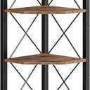 CHOEZON 6-Tier Corner Shelf, Corner Bookcase, 66.9" Tall Vertical Display Rack, Plant Stand, Open Storage Shelf, for Living Room, Bedroom, Study, Kitchen, Rustic Brown and Black TCJ13BF