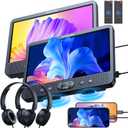 GOnavidio 10.1" Dual Car DVD Players with HDMI Input, Headphones, Mounting Brackets, Headrest DVD Players for Car Support USB/SD Card, AV in/Out, Last Memory, Play A Same or Two Movies, No Battery