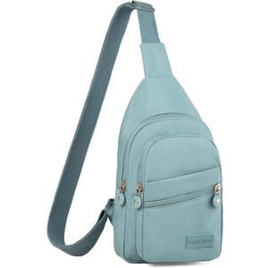 Banelu Small Sling Backpack Crossbody Bags for Women Men, Small Sling Bag Cross Body Bag Fanny Packs Crossbody Purses - Lights Blue