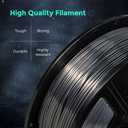 FLASHFORGE 3D Printer Filament, Silk Filament 1.75mm, 1KG Spool (2.2lbs), Dimensional Accuracy +/- 0.02mm for FDM 3D Printers, Silk Texture & Ultra-High Glossiness (Metal Grey)