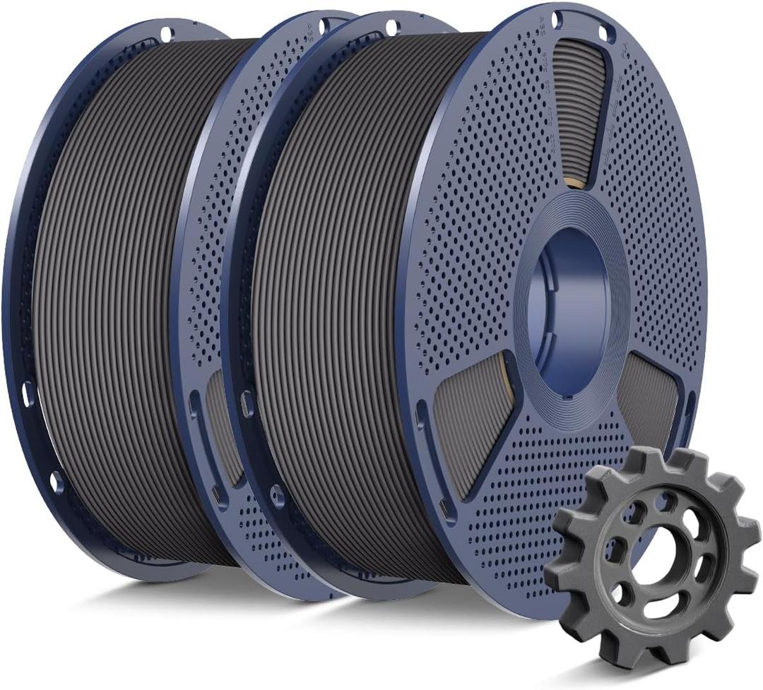 SUNLU High Speed PETG Filament 1.75mm Bundle, Less Stringing PETG 3D Printer Filament, 2kg in Total, 1kg per Spool, Grey+Grey