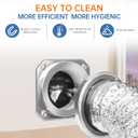 Magnetic Dryer Vent Coupling Connector Kit - DV180 Airtight Seal, Quick Connect, Includes 4"x3.3ft Duct & 2 Clamps