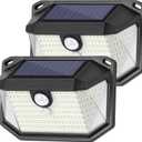 Solar Outdoor Lights, 2-Pack Super Bright 178 LEDs Motion Sensor Wall Light with 270° Wide Angle & 3 Modes, Waterproof Solar Powered Security Light for Patio Garden Garage Front Door