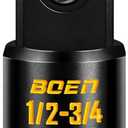 BOEN PRO 1/2"F to 3/4"M Impact Socket Adapter, Impact Driver Conversions for Impact Wrench, CR-MO Steel, Embossed and Painted Marking
