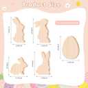 12 PCS 4 Inch Unfinished Wooden Cutouts, Blank Wood Bunny Eggs Shapes for DIY Craft Projects, Table Centerpieces and Signs (Rabbit&Eggs)