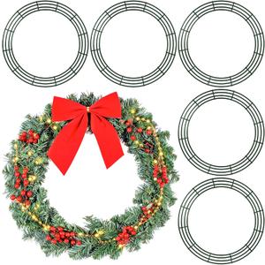 Aodaer 6 Pack 24 Inch Christmas Wire Wreath Frame Round Metal Wreath Ring