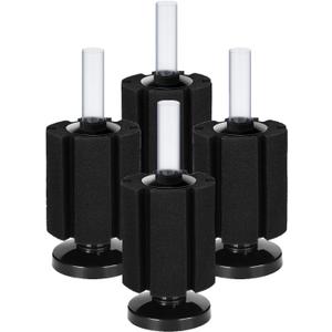 AQUANEAT Aquarium Sponge Filter Breeding Fry Betta Shrimp Nano Fish Tank 4pcs (M Large up to 50Gal)