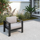 Solaste Aluminum Outdoor Patio Chairs Set of 1, Light Grey Patio Sofa Set