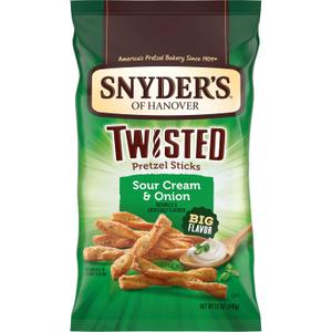 Snyder's of Hanover, Sour Cream & Onion Twisted Pretzel Sticks, 12 Oz Bag (EXP 08/08/26)
