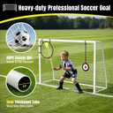 Suteck Soccer Goal for Backyard, Heavy Duty Metal Frame, Training Set | Welded Corner Joints, 1mm Thick Galvanized Steel Tubes, Target Net, Shooting Target & 12 Training Cones, Easy Assembly 6x4ft