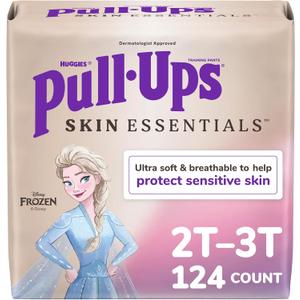 Pull-Ups Girls' Skin Essentials Potty Training Pants, Training Underwear, 2T-3T (16-34 lbs), 124 Ct (4 Packs of 31)