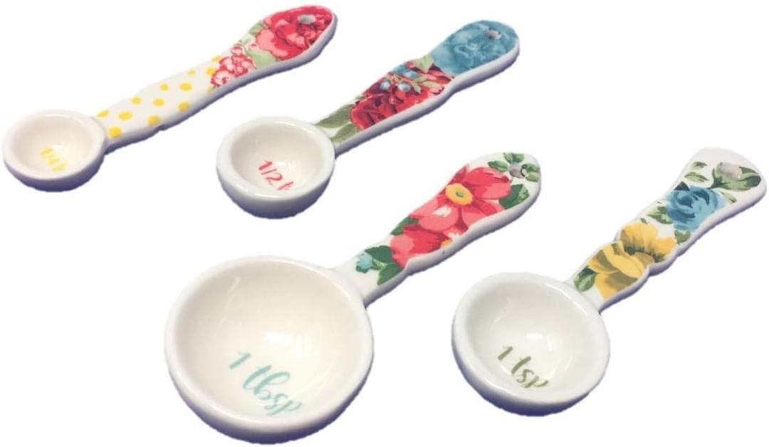 Pioneer Woman Vintage Floral Ceramic Measuring Spoons