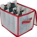Simplify Holiday Light Organizer Box | Holds 500 Lights | Christmas Storage | Tree String Lights | 5 Divider Reels | Collapsible | Ultra Zip | Red (1 Pack)