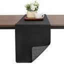 Chitomars Table Runners 55 Inches Long, Dual-Sided Faux Leather Farmhouse Table Runner Waterproof Heatproof Non-Slip for Living Room Party Home Decor Holiday Decorations(Gray Black, 12 x 55 Inch)