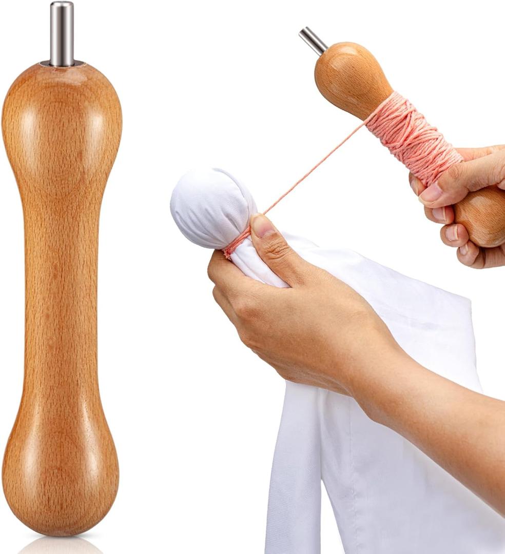 Thyle 2 Pcs Tie Dye Tool Wood Sinew Pulling Device DIY Tie Dye Stretching Tools, for Adults Handmade Accessories, Made of Handmade Natural Wood with Connectors