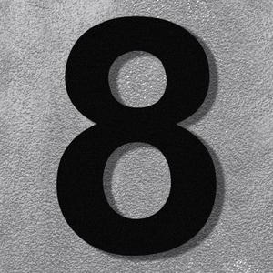 Modern 8-Inch Black Stainless Steel Floating House Numbers - Sleek & Visible Address Number for Home/Office- Weatherproof & Easy Install/Number 8