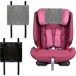 2 PCS Satin Car Seat Headrest Cover for Babies, Soft Silk Feeling Headrest Cover for Hair Protection, Satin Baby Car Seat Hair Protector (Black+Grey)