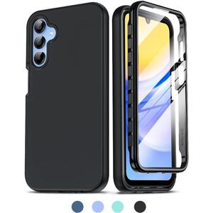LeYi for Samsung Galaxy A15 4G/5G Case: and Built-in Screen Protector, 360 Full Body Protective Rugged Bumper Cover Heavy Duty Shockproof Soft Phone Case for Samsung A 15 (3 Pcs)