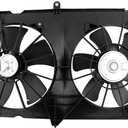 620-225 Engine Dual Radiator Cooling Fan Assembly Compatible with Honda Accord 2003 2004 2005 2006 2007 2.4L, 19015RAAA01, 38616RAAA01, 19030RAAA01,HO3115121, 620690, 31755018000